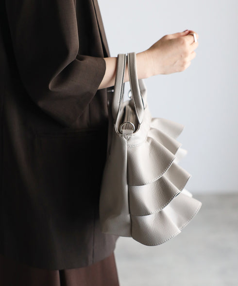 【雑誌掲載・ショップチャンネルOA商品】2WAYフリルハンドバッグ 12-1162